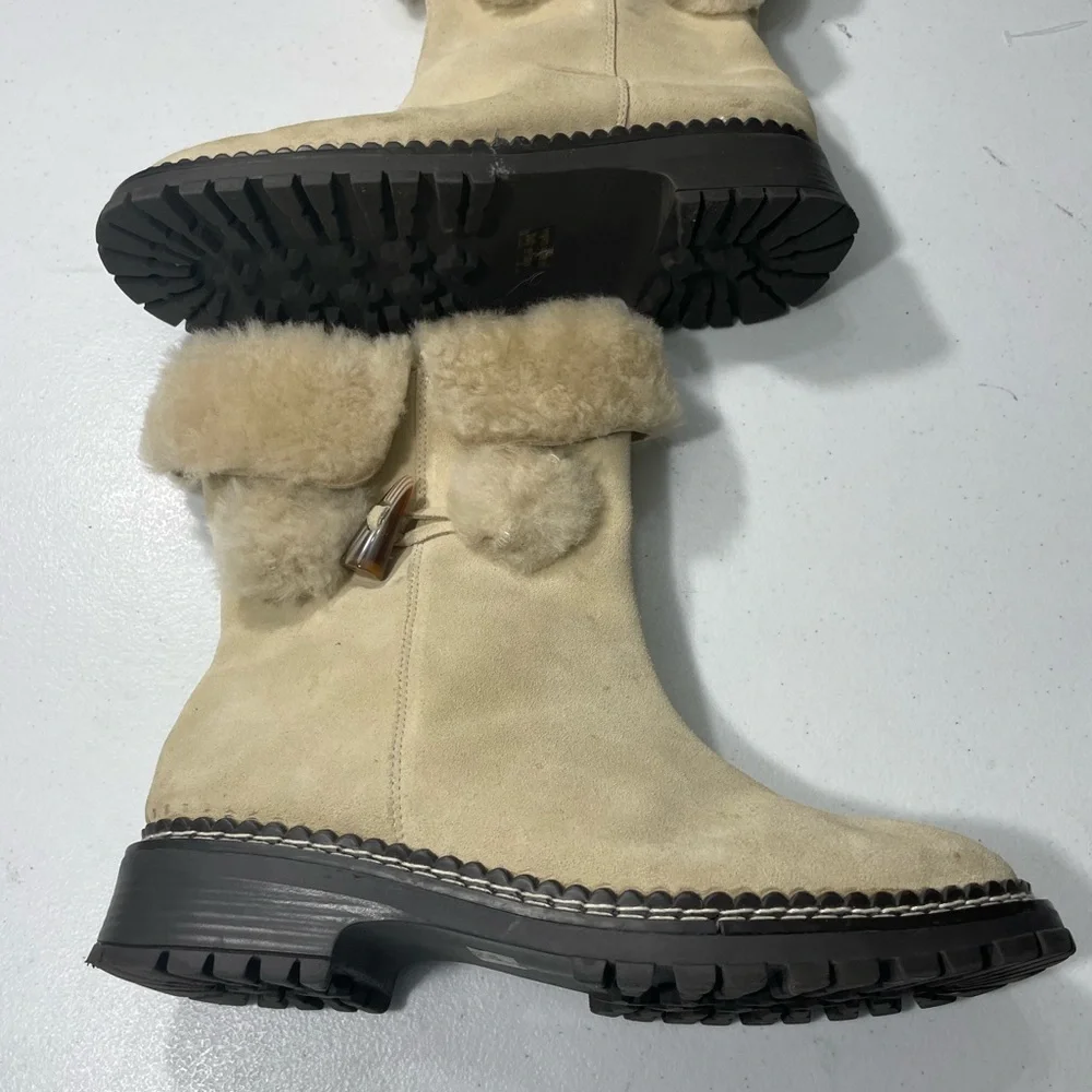 Coldwater Creek Beige Shearling Winter Boots SB-
